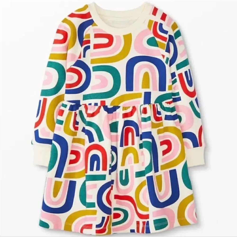 Hanna Andersson Rainbow Long Sleeve French Terry Dress